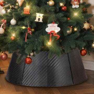 Nikcorp Kovinska zaščitna obloga pod smrečico, kovina Twill Weave, 70 cm, črna, 4 plošče na zaskok, za notranje in zunanje praznično okrasje, zaščita tal in stojala