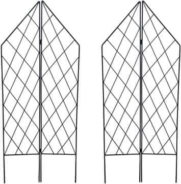 Nikcorp SCENDOR kovinska podpora za vrtne vzpenjalke 2 kosa, zložljiva konstrukcija 115x25 cm, jeklene žice proti rji, črna mrežasta opora za vrtnice, fižol, kumare