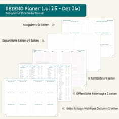 Nikcorp Tedenski planer A4 Weekly Planner 2025-2026 dvojni urnik Zeleni sadež, koledar dnevnik z razporedom po stolpcih, za študente in strokovnjake
