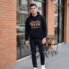 Nikcorp Unisex hoodie Anjinguang pulover s kapuco 3D anime potisk in kenguru žep, črna, visokokakovosten poliester za celo leto (pomlad poletje jesen zima), mehka zračna tkanina