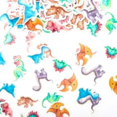 Nikcorp Užitni topperji za torto UVTQSSP dinozavri, komplet 50 kosov, okraski za cupcakes in sladice, za rojstni dan, baby shower in tematske zabave