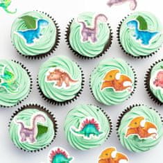 Nikcorp Užitni topperji za torto UVTQSSP dinozavri, komplet 50 kosov, okraski za cupcakes in sladice, za rojstni dan, baby shower in tematske zabave