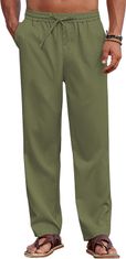 Nikcorp Moške kratke hlače za plažo casual, elastičen pas z vrvico, zračen material, Regular Fit, žepi 2+1, zelene XXL