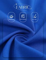 Nikcorp Ženska elegantna koktejlová maxi obleka z rozparkom V-neck Nič, zadrga na hrbtu, A-kroj, modra 2XL, 94% najlon 6% spandex
