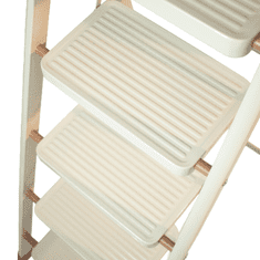 Nikcorp 6-stopenjska zložljiva lestev z ročajem za orodje iz ogljikovega jekla do 150 kg, bež 158 x 47 x 101 cm, 158 x 47 x 5 cm