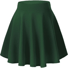 Nikcorp Ženska mini sukně razširjena A-line elastická elegantna Pull-On zelená XL, visok pas, mehka elastična tkanina za prost dan in večerne izlaske 95% poliester 5% elastan