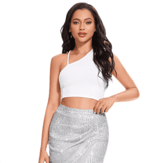 Nikcorp Ženska mini krilce z bleščicami glitter s sivo barvo, dvoslojno bodycon XXL za silvestrovanje, klube, zabave in večerne izhode