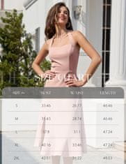 Nikcorp koktajlna obleka ženska Elegantna halter izrez srce A kroj tea length roza asimetrični razporek z volančki L midi večerna poroka ples zmenek