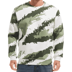 Nikcorp Moška flisová mikina Crewneck kamufláž Moro XXL zatepljena za jesen zima zgodnja pomlad 75% bombaž 25% poliester
