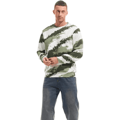 Nikcorp Moška flisová mikina Crewneck kamufláž Moro XXL zatepljena za jesen zima zgodnja pomlad 75% bombaž 25% poliester