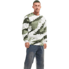 Nikcorp Moška flisová mikina Crewneck kamufláž Moro XXL zatepljena za jesen zima zgodnja pomlad 75% bombaž 25% poliester