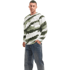 Nikcorp Moška flisová mikina Crewneck kamufláž Moro XXL zatepljena za jesen zima zgodnja pomlad 75% bombaž 25% poliester