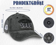 Nikcorp Kšiltovka baseballówka vintage vyšívaná unisex nastaviteľná 56-66 cm sivá, UV ochrana, priedušná, šilt proti slnku, streetwear outdoor