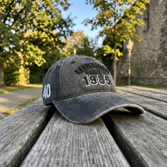 Nikcorp Kšiltovka baseballówka vintage vyšívaná unisex nastaviteľná 56-66 cm sivá, UV ochrana, priedušná, šilt proti slnku, streetwear outdoor