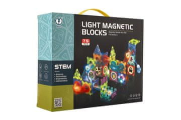 Teddies Magnetna plastična steza za kroglice 75 kosov 4 kroglice + dodatki z lučko