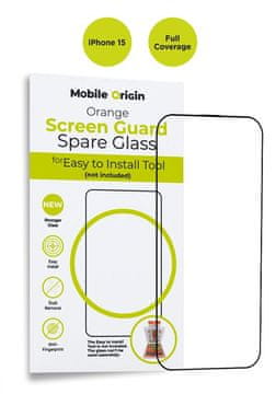 Mobile-origin Orange Screen Guard zaščitno steklo za iPhone 15 (SGA-SP-i15)