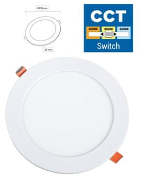 Optonica LED vgradni slim panel 24W 1680lm okrogel 3CCT + napajalnik