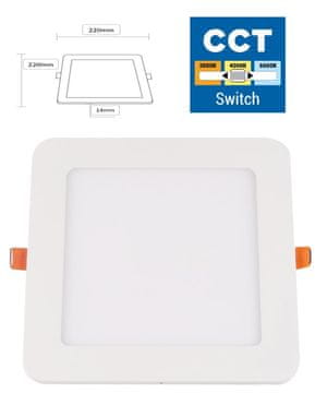 Optonica LED vgradni slim panel 18W 1260lm kvadraten 3CCT + napajalnik