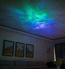 Aurora Projektor zvezd, laserski projektor, nočna svetilka, Aurora 3D, daljinski upravljalnik + baterije
