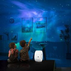 Aurora Projektor zvezd, laserski projektor, nočna svetilka, Aurora 3D, daljinski upravljalnik + baterije