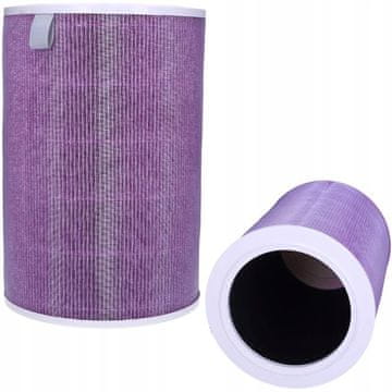 Rosfix Fioletowy Filtr Xiaomi Air Purifier HEPA Antybakteryjny | Z chipem RFID | 4-warstwowy | Węgiel aktywny | PM2.5 99,7% | Do 2 / 2S / 2H / 3C / 3H