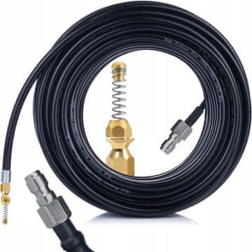Rosfix 30 m kanalizacijska cev | 1/4” QC čep | Medeninasta vzmetna šoba | 60 °C | Fleksibilna in odporna