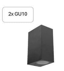 master LED Stenska svetilka 2xGU10 za LED IP44 LIDA DUO črna