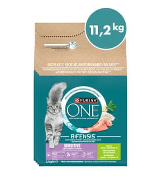 Purina ONE briketi za odrasle mačke z okusom purana, 4x2,8kg