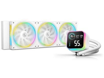 DEEPCOOL LQ360 ULTRA WH komplet za tekočinsko hlajenje procesorja, 120 mm, 55 CFM, ARGB, beli (R-LQ360-WHASMC-G-1)