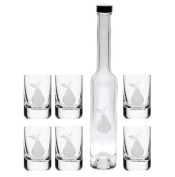 Celebration MATI, KOZAREC ZA ŽGANJE + STEKLENICA, DEKOR HRUŠKA, 7-DELNI SET