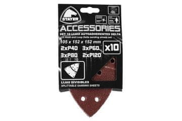 STAYER Brusni papir Sanding paper for DELTA 150 sanders, 105 x 152 x 152 mm - grain 40-120, 10 pcs.
