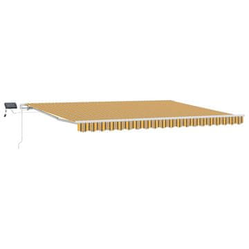 Vidaxl Vlečna tenda večbarvno 450 × 350 cm Tkanina in aluminij