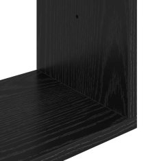 Vidaxl Stenska polica Črni hrast 100 x 12 x 50,5 cm Inženirski les