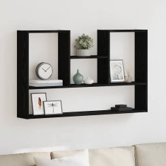 Vidaxl Stenska polica črna hrast 99x15x60 cm iverna plošča