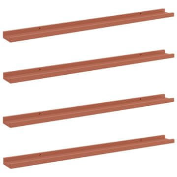 Vidaxl Stenska polica 4 szt. Rdeča 100 x 9 x 3 cm Konstruiran les