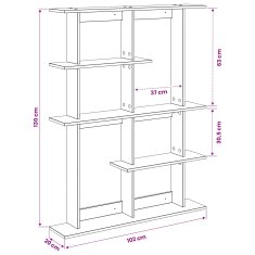 Vidaxl Stenska polica Črni hrast 102 x 20 x 130 cm
