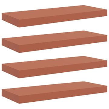 Vidaxl Stenska polica 4 szt. Rdeča 60 x 23 x 4 cm Konstruiran les