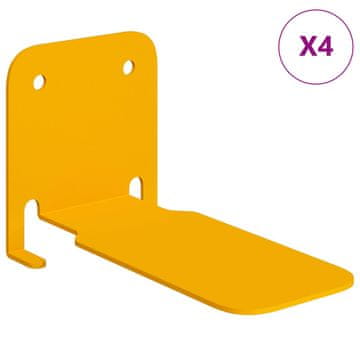 Vidaxl Nevidna lebdeča polica 4 kos Gorčična rumena 6 x 11 x 6,5 cm