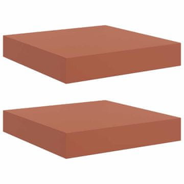 Vidaxl Stenska polica 2 szt. Rdeča 23 x 23,5 x 4 cm Konstruiran les