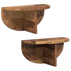 Vidaxl Stenska polica 2 kos Star les 38 x 19 x 19 cm