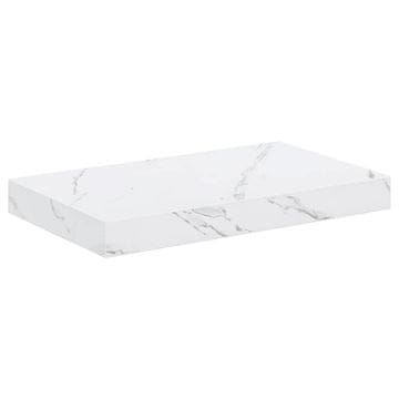 Vidaxl Stenska polica Beli marmor 40 x 23,5 x 4 cm Konstruiran les