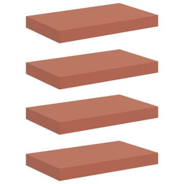 Vidaxl Stenska polica 4 szt. Rdeča 40 x 23,5 x 4 cm Konstruiran les