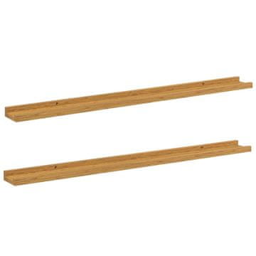 Vidaxl Stenska polica 2 szt. Bež 100 x 9 x 3 cm Konstruiran les