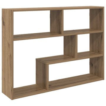 Vidaxl Stenska polica Montaža za steno Rjava 95 x 20 x 69,5 cm