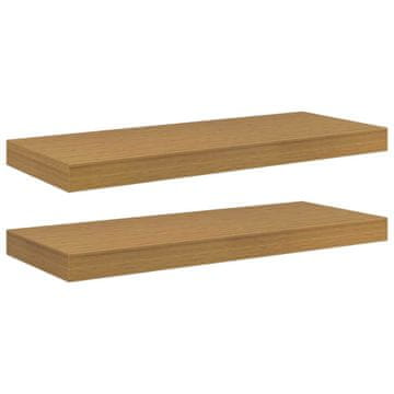 Vidaxl Stenska polica 2 szt. Bež 60 x 23,5 x 4 cm Konstruiran les