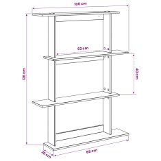 Vidaxl Stenska polica Črni hrast 100 x 20 x 126 cm