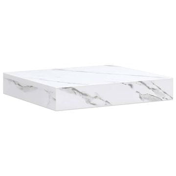 Vidaxl Stenska polica Beli marmor 23 x 23,5 x 4 cm Konstruiran les