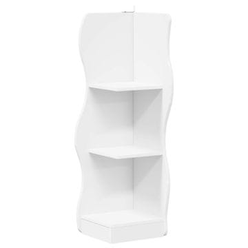 Vidaxl Kotna polica s polico Bela 34 x 33 x 102 cm Inženirski les