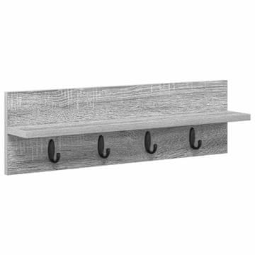 Vidaxl Nadwyčajna obešalnik za plašče Siva Sonoma 60 x 10,5 x 18 cm