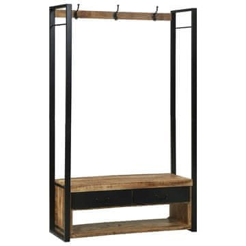 Vidaxl Stojalo za oblačila Rjava 110 x 40 x 179 cm Trden mangov les
